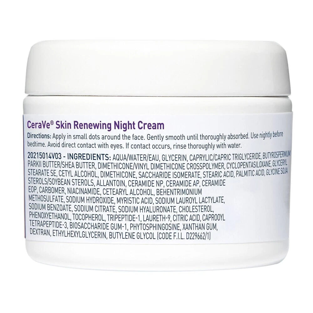 CeraVe Skin Renewing Night Cream with Peptides & Hyaluronic Acid – 1.7 oz